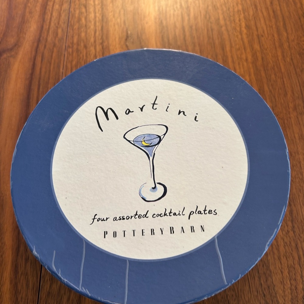 Pottery Barn Martini Plate Set of 4 NWOT